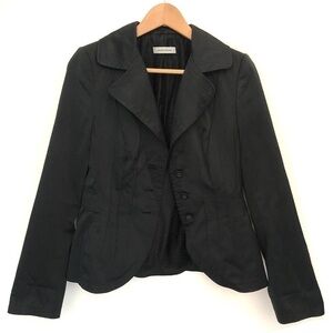Rene Lezard Black Taffeta Fitted Blazer